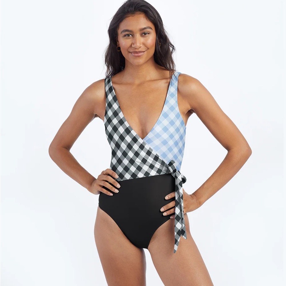 Summersalt Gingham Wrap Swimsuit